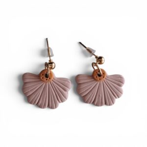 polymer clay flower shaped pendant earrings